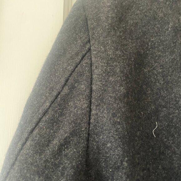 Old Navy Charcoal Double-Breasted Peacoat Size M Wool Blend Quilted Liner - Picture 8 of 8